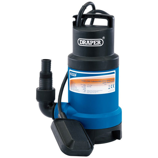 Draper Submersible Dirty Water Pump with Float Switch (200L/min) 61667