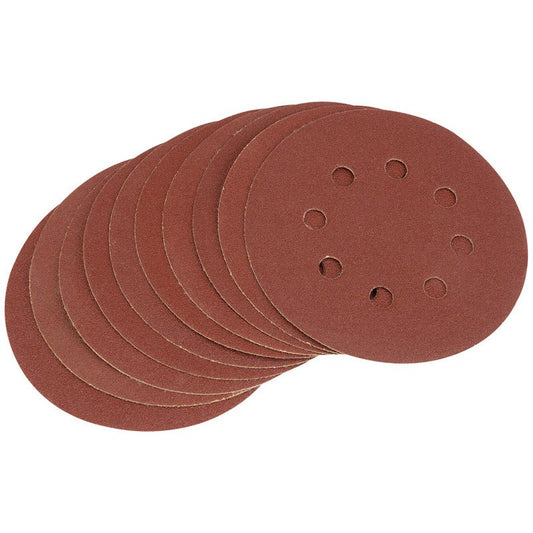 Draper Ten 125mm 100 Grit Hook and Loop Sanding Discs 63369