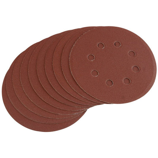 Draper Ten 125mm 180 Grit Hook and Loop Sanding Discs 63371