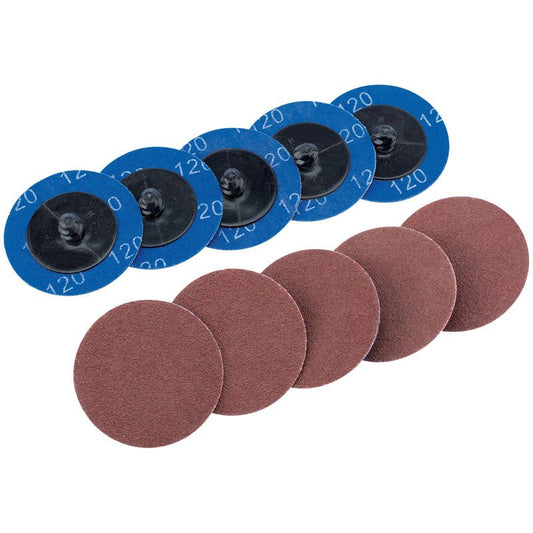 Draper Ten 50mm 120 Grit Aluminium Oxide Sanding Discs 75611