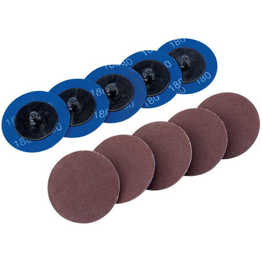 Draper Ten 50mm 180 Grit Aluminium Oxide Sanding Discs 75612