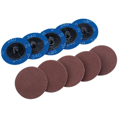 Draper Ten 50mm 240 Grit Aluminium Oxide Sanding Discs 75613