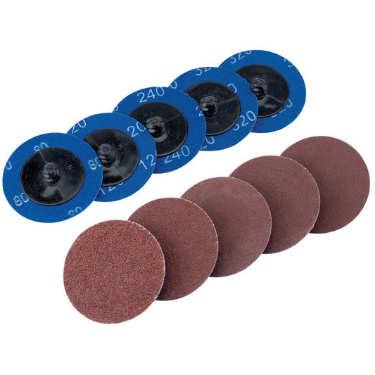 Draper Ten 50mm Assorted Aluminium Oxide Sanding Discs 75615