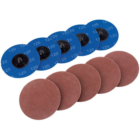 Draper Ten 75mm 120 Grit Aluminium Oxide Sanding Discs 75617