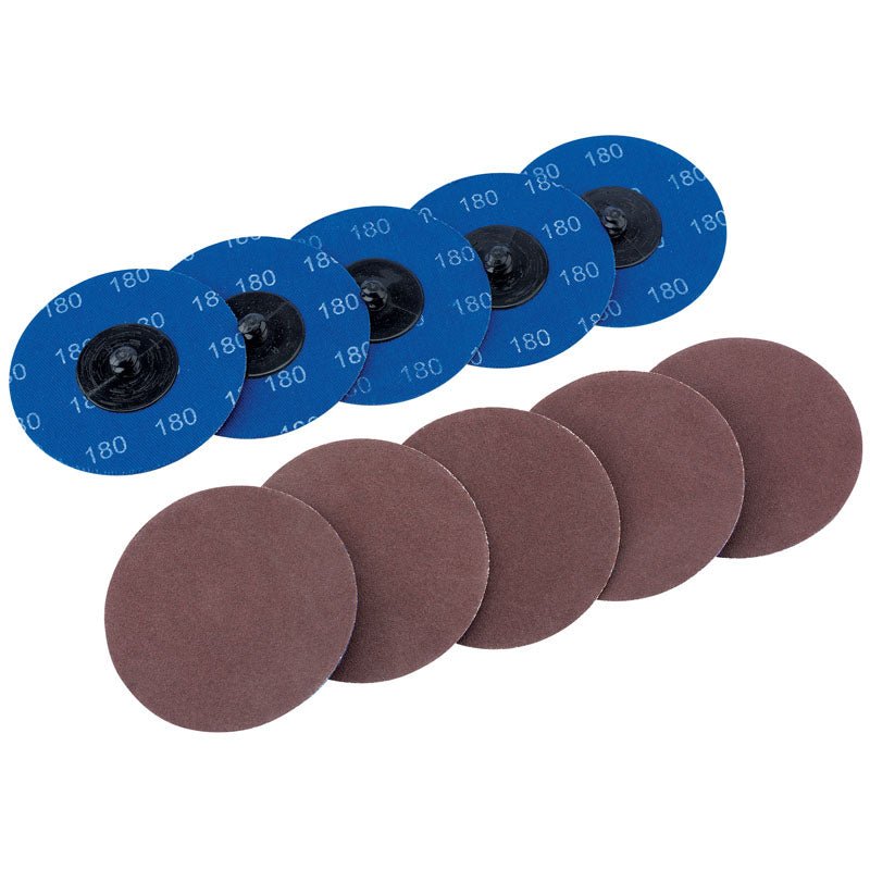 Draper Ten 75mm 180 Grit Aluminium Oxide Sanding Discs 75618