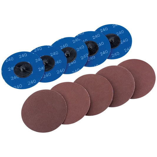 Draper Ten 75mm 240 Grit Aluminium Oxide Sanding Discs 75619