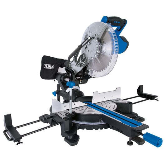 Draper 250mm 2000W 230V Sliding Compound Mitre Saw with Laser Cutting Guide 83678