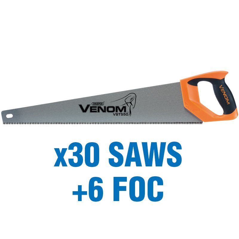 Draper First Fix Venom®️ Triple Ground 550mm Handsaws (added value pack 30 saws + 6 foc) 85566