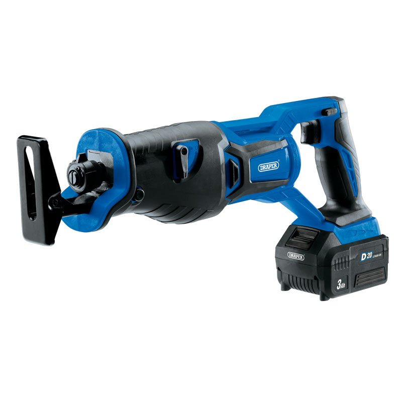 Draper 00593 D20 20V Brushless Reciprocating Saw with 1x 3Ah Battery and Fast Charger