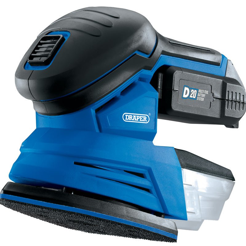 Draper 00608 D20 20V Tri - Base Detail Sander with 1x 2Ah Battery and Charger