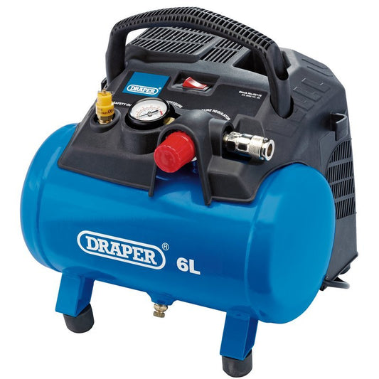 Draper 02115 6L Oil - Free Air Compressor 1.2kW 230v