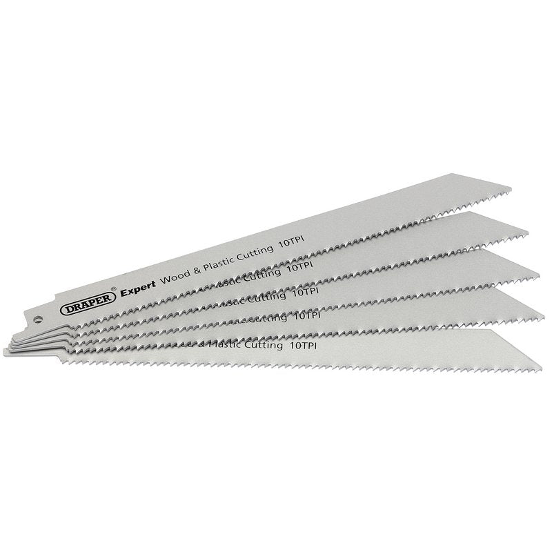 Draper 02303 Reciprocating Saw Blades 200mm 10tpi Pack of 5 - McCormickTools