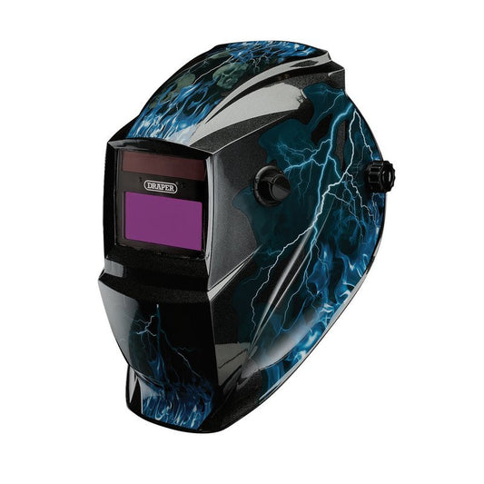 Draper 02514 Auto - Darkening Welding Helmet Blue Skull - McCormickTools