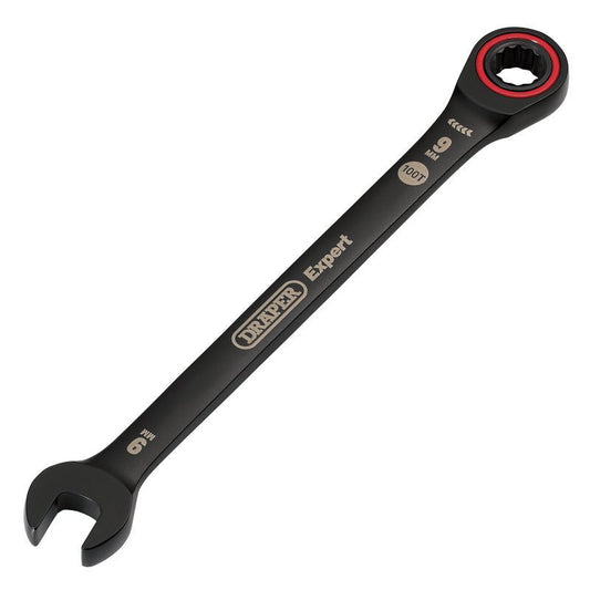 Draper 03880 Expert HI - TORQ Metric Ratchet Combination Spanner 9mm Black