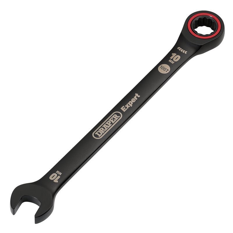 Draper 03881 Expert HI - TORQ Metric Ratchet Combination Spanner 10mm Black