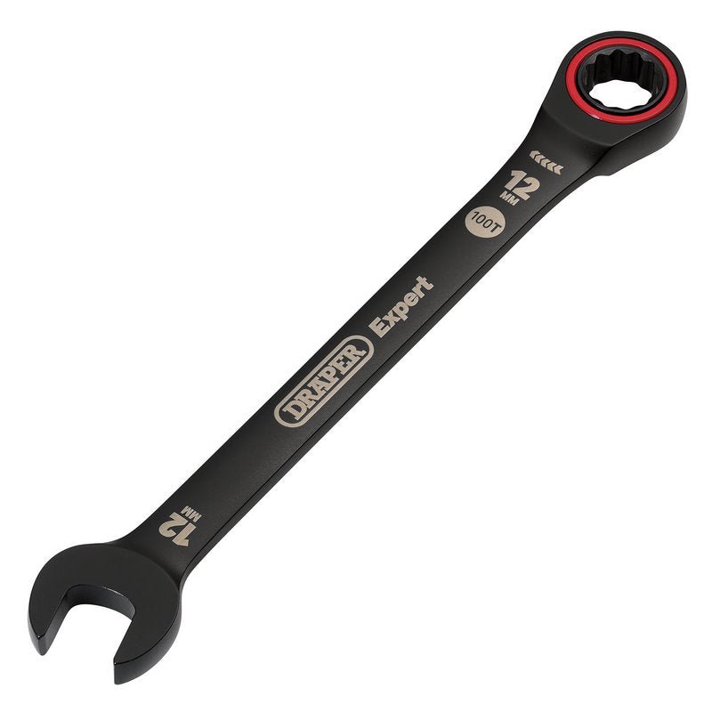 Draper 03883 Expert HI - TORQ Metric Ratchet Combination Spanner 12mm Black