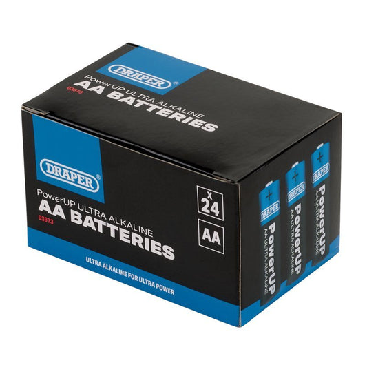 Draper 03973 PowerUP Ultra Alkaline AA Batteries Pack of 24 - McCormickTools