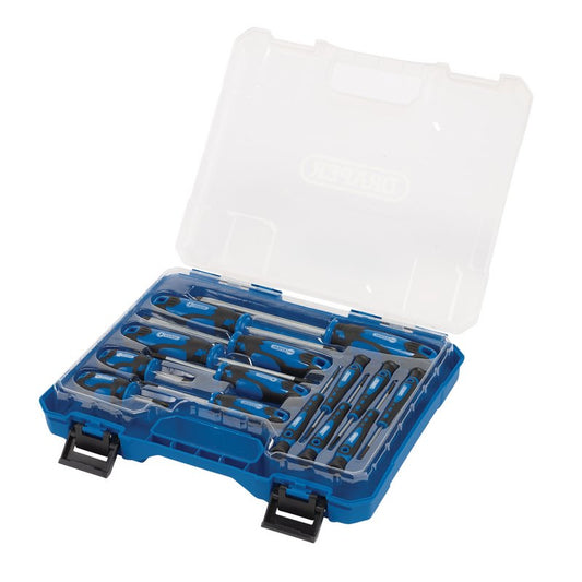 Draper 03984 Screwdriver Set with Case Blue 14 Piece - McCormickTools