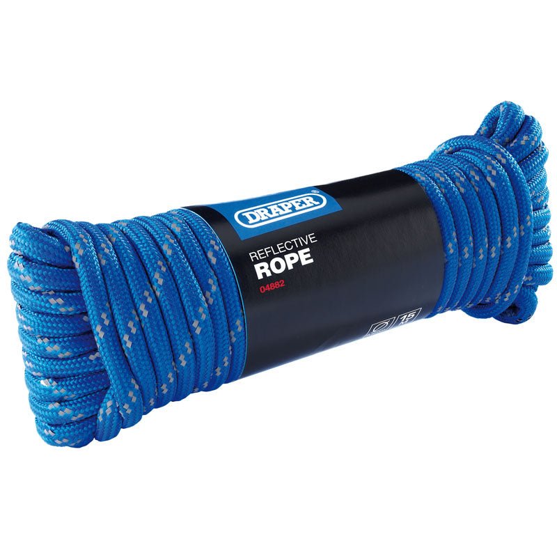 Draper 04882 Reflective Polypropylene Rope 15m x 9mm - McCormickTools