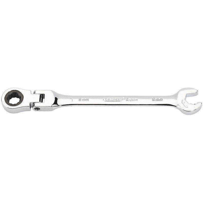 Draper 06852 Metric Combination Spanner with Flexible Head and Double Ratcheting Features 8mm