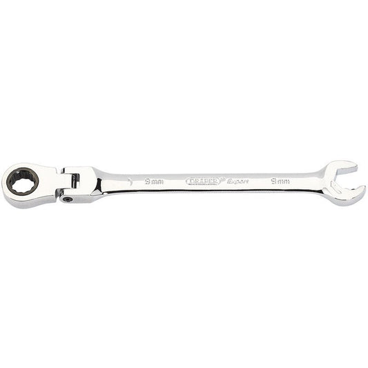 Draper 06853 Metric Combination Spanner with Flexible Head and Double Ratcheting Features 9mm - McCormickTools