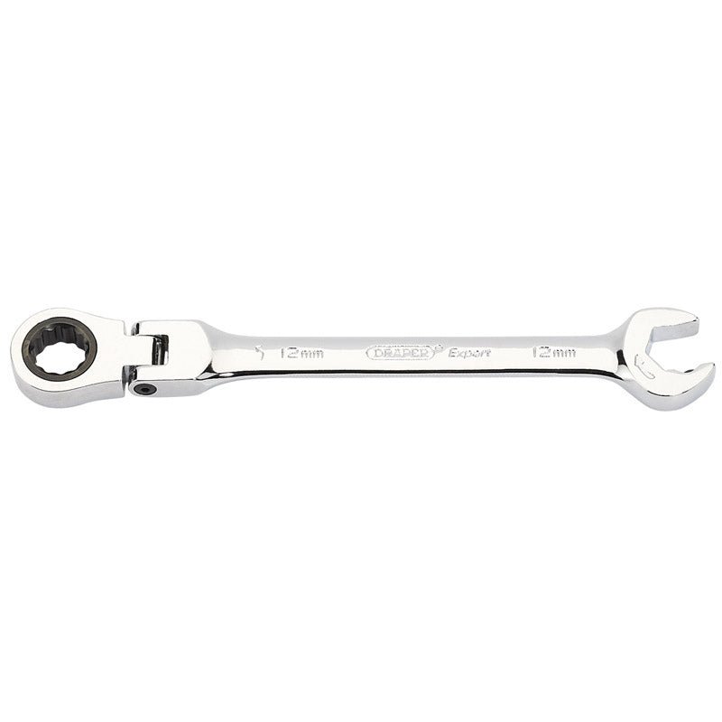 Draper 06857 Metric Combination Spanner with Flexible Head and Double Ratcheting Features 12mm