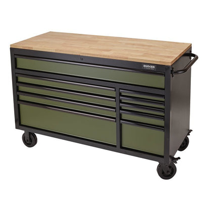 Draper 08236 BUNKER Workbench Roller Tool Cabinet 10 Drawer 56" Green