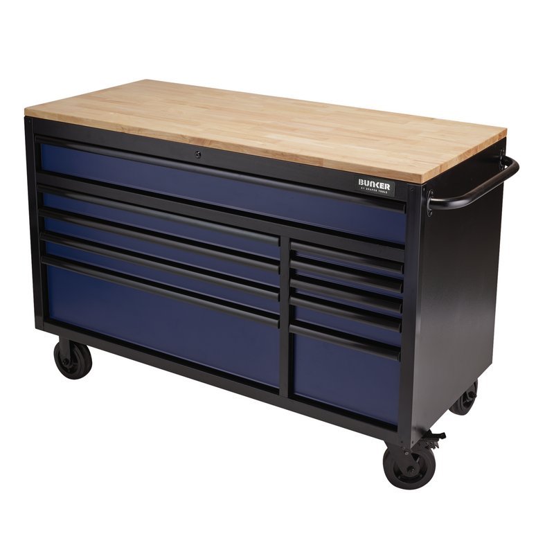 Draper 08237 BUNKER Workbench Roller Tool Cabinet 10 Drawer 56" Blue