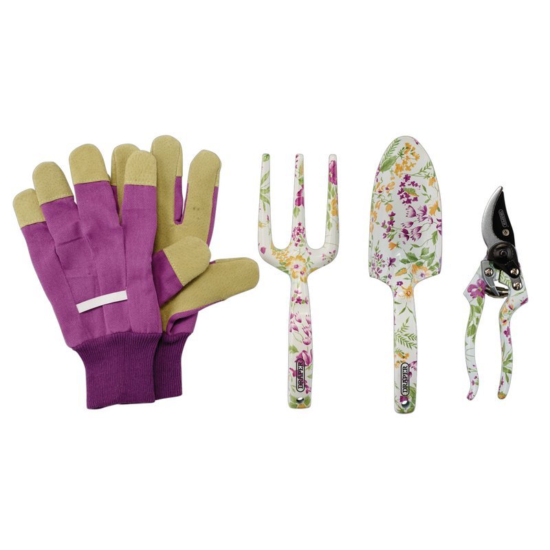 Draper 08993 Garden Tool Set with Floral Pattern 4 Piece