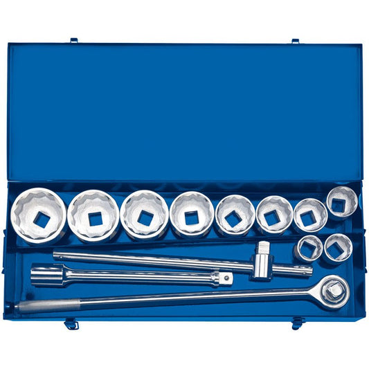 Draper 1" Sq. Dr. Metric Socket Set In Metal Case (13 Piece) - McCormickTools