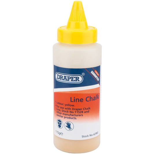 Draper 115G Plastic Bottle of Yellow Chalk for Chalk Line 42983