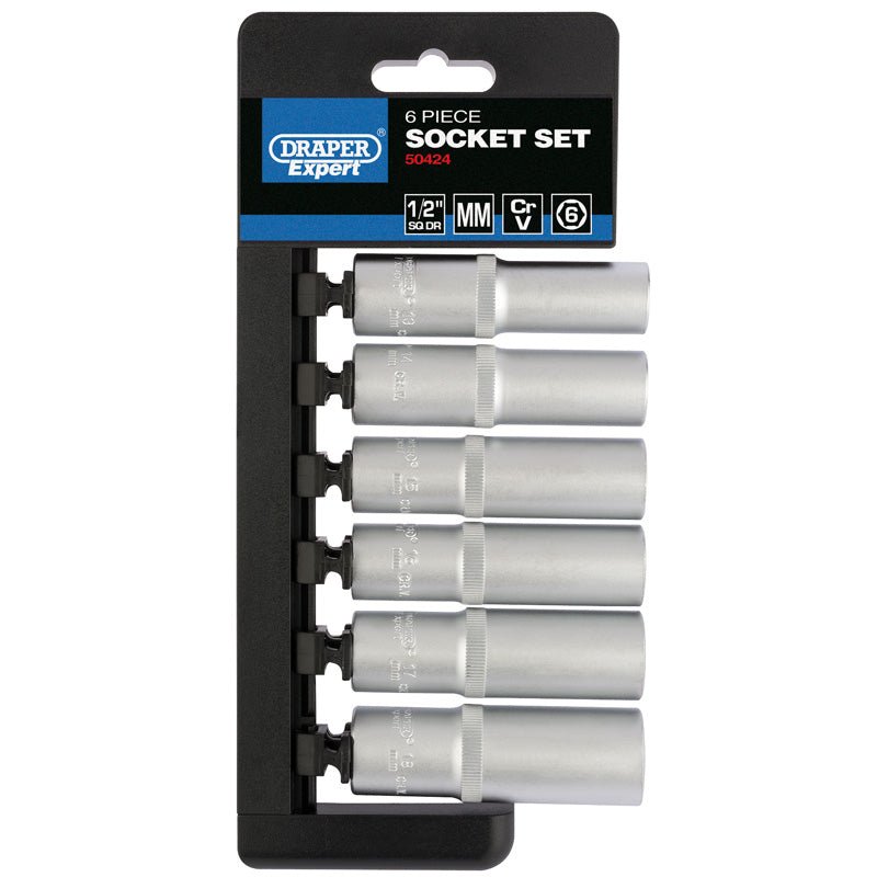 Draper 1/2" Sq. Dr. Metric Deep Socket Set (6 Piece) - McCormickTools