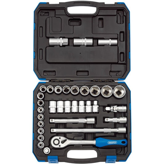 Draper 1/2" Sq. Dr. Mm/Af Combined Socket Set (33 Piece) - McCormickTools