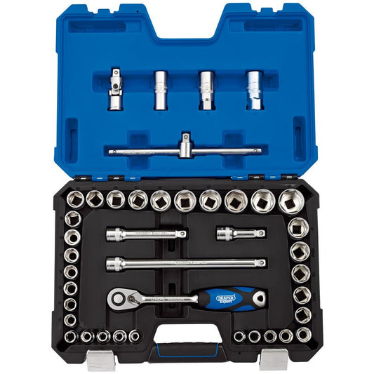 Draper 1/2" Sq. Dr. Mm/Af Combined Socket Set (41 Piece) - McCormickTools