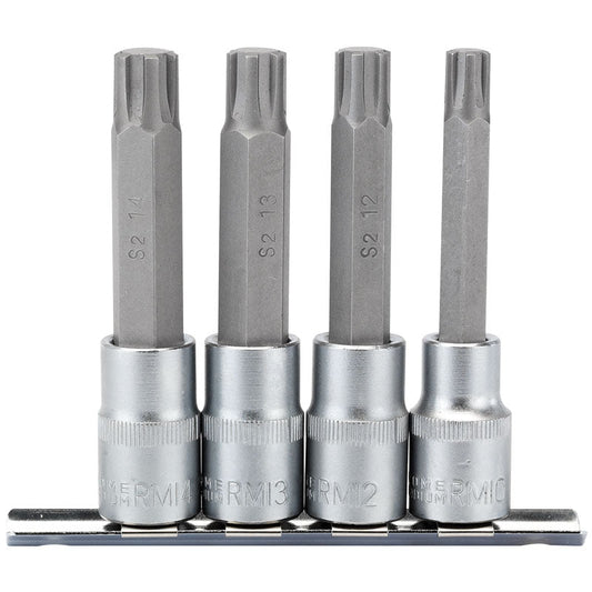 Draper 1/2" Sq. Dr. Ribe®️ Socket Bit Set (4 Piece) - McCormickTools