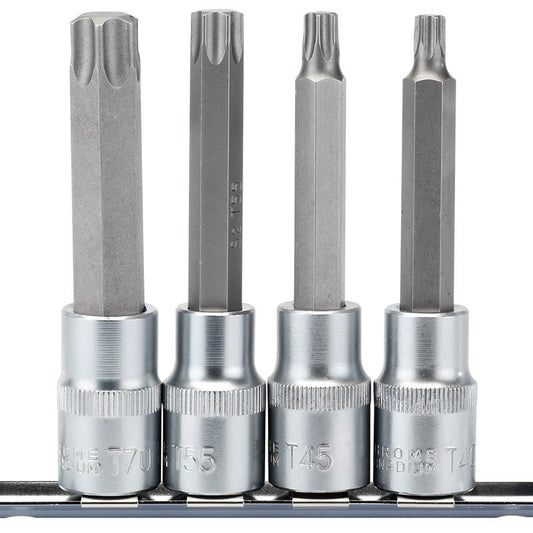 Draper 1/2" Sq. Dr. Tx Star®️ Socket Bit Set (4 Piece) - McCormickTools