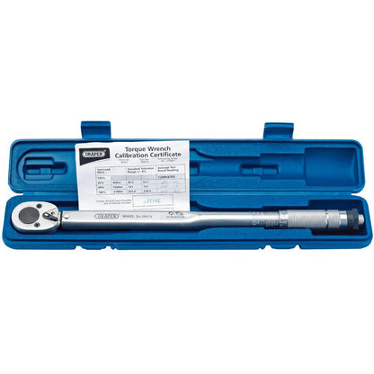 Draper 1/2" Square Drive 30 - 210Nm or 22.1 - 154.9lb - ft Ratchet Torque Wrench 30357