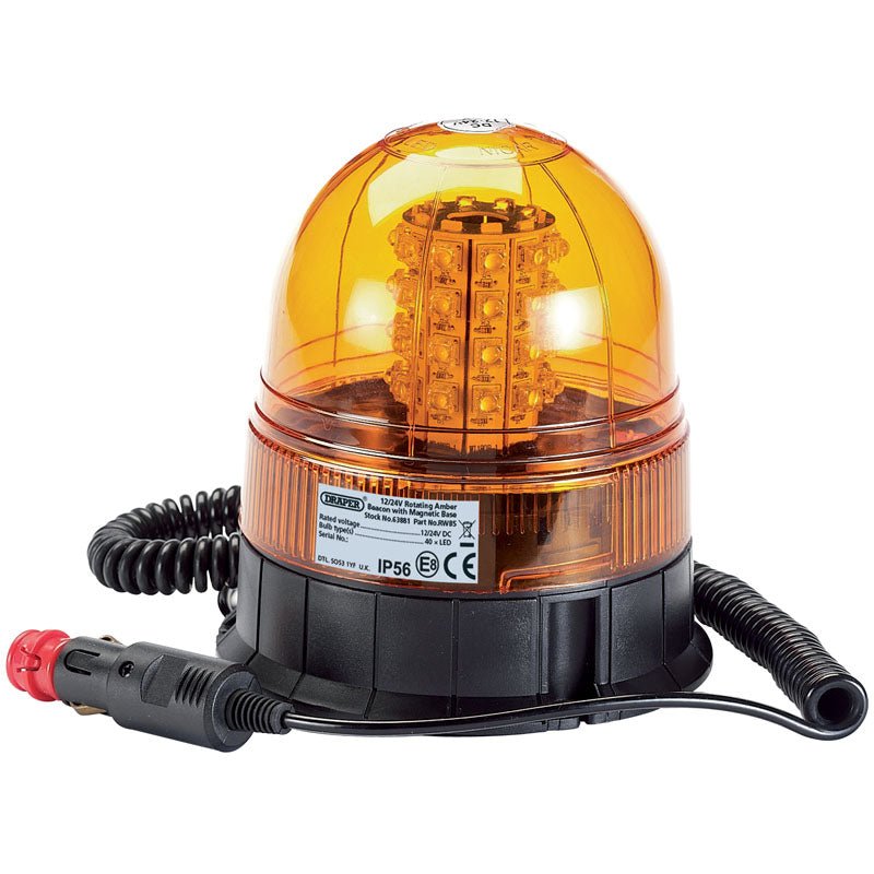 Draper 12/24V Magnetic Base LED Beacon 63881