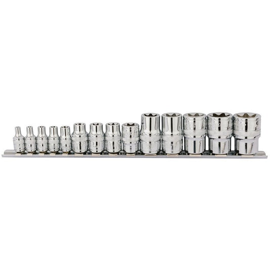 Draper 1/4 3/8 1/2" Sq. Dr. Tx - Star®️ Socket Set (14 Piece) - McCormickTools