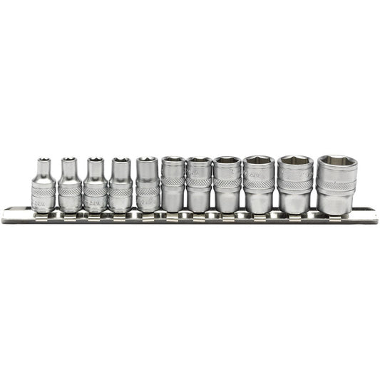 Draper 1/4" Sq. Dr. Imperial Sockets On Metal Rail (11 Piece) - McCormickTools