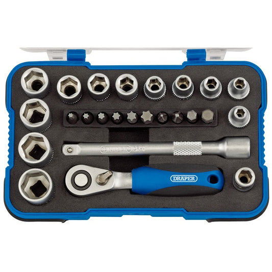 Draper 1/4" Sq. Dr. Metric Socket Set (25 Piece) - McCormickTools