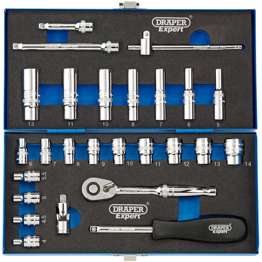 Draper 1/4" Sq. Dr. Metric Socket Set (26 Piece) - McCormickTools