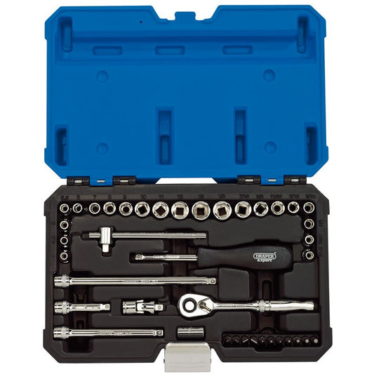 Draper 1/4" Sq. Dr. Mm/Af Combined Socket Set (40 Piece) - McCormickTools