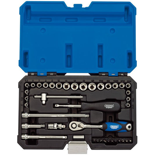 Draper 1/4" Sq. Dr. Mm/Af Combined Socket Set (40 Piece) - McCormickTools