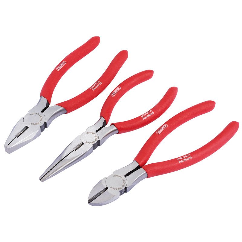 Draper 160mm Pliers Set with PVC Dipped Handles (3 piece) 67924