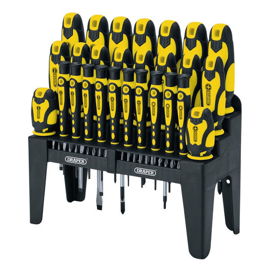 Draper 16824 Soft Grip Screwdriver and Bit Set Yellow 47 Piece