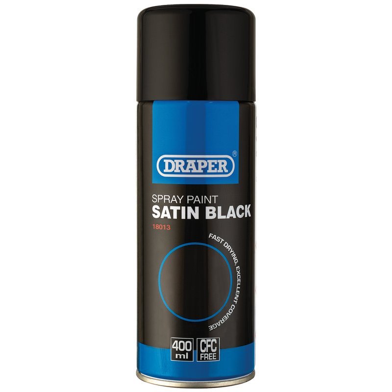 Draper 18013 Satin Black Spray Paint 400ml - McCormickTools