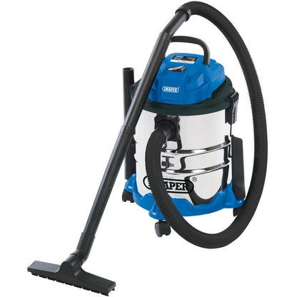 Draper 20l 1250w 230v Wet And Dry Vacuum Cleaner With Stainless Steel Tank