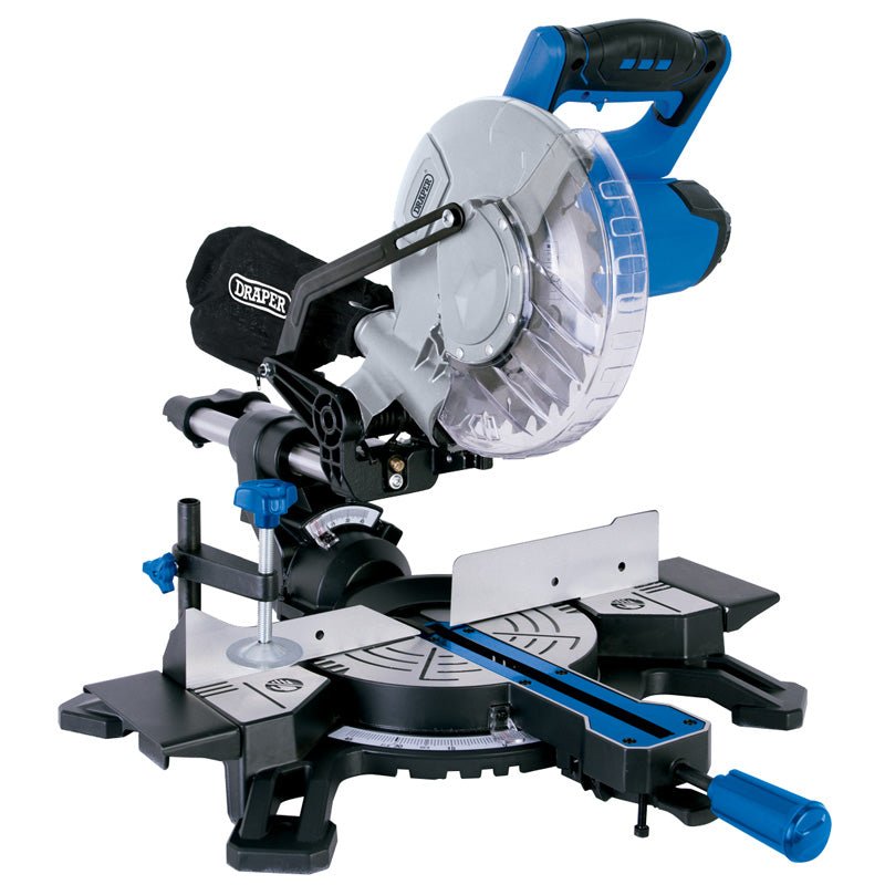 Draper 210mm 1500W 230V Sliding Compound Mitre Saw with Laser Cutting Guide 83677