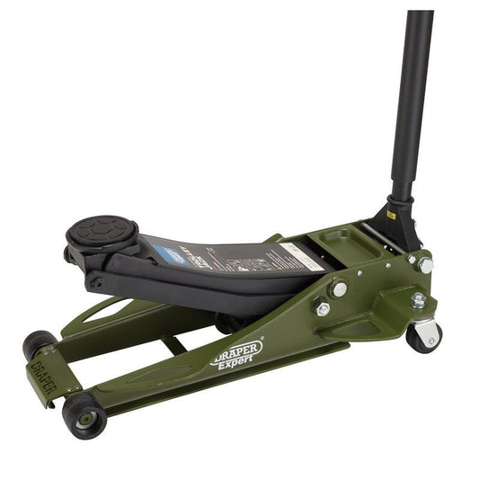 Draper 23817 Expert Professional Low Profile Fast Lift Garage Trolley Jack 3 Tonne Green